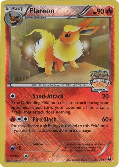 Flareon - 12/108 (Regional Championships) [Staff] card image