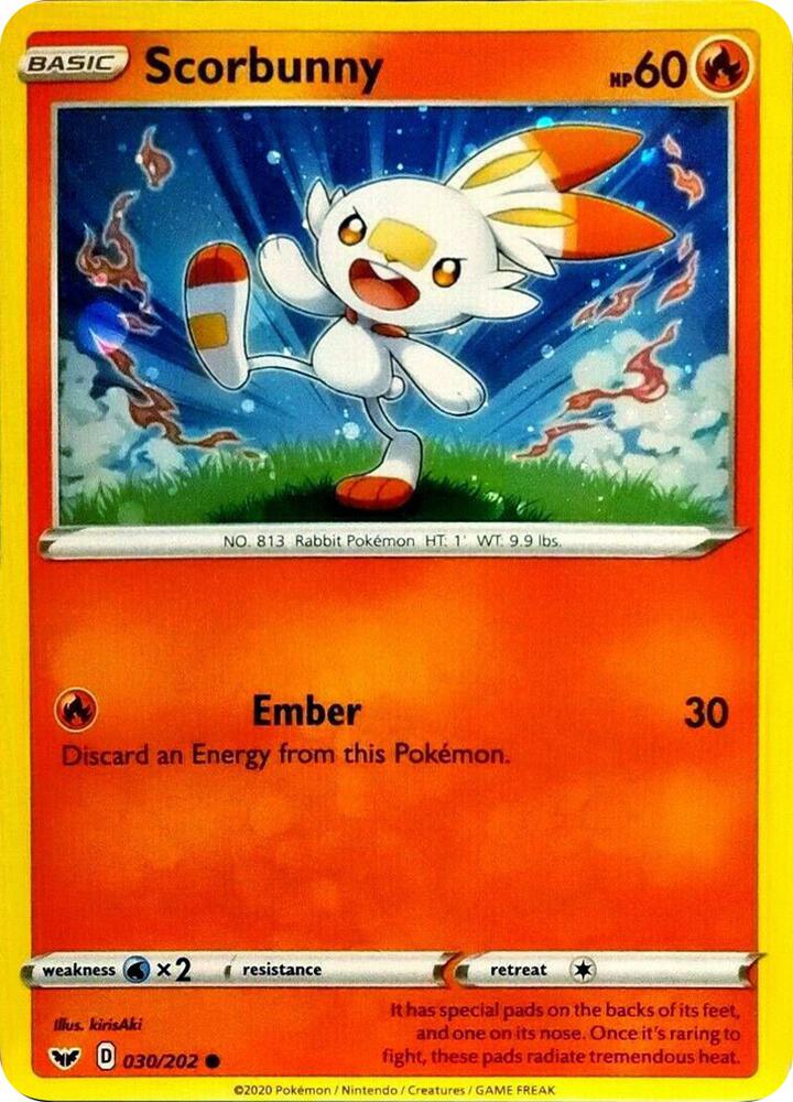 Scorbunny - 030/202 (Cosmos Holo) card image
