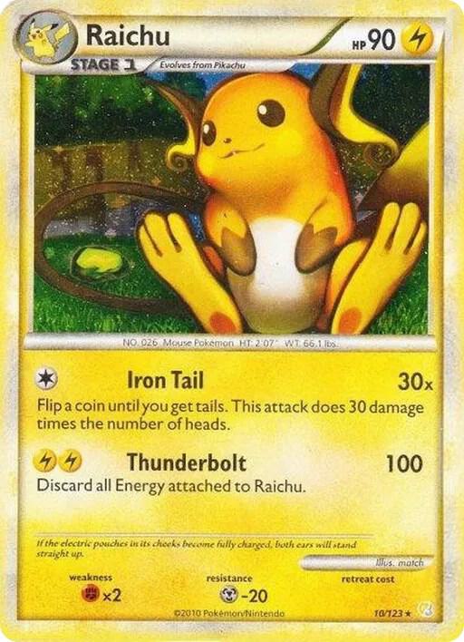 Raichu - 10/123 (Cracked Ice Holo) card image
