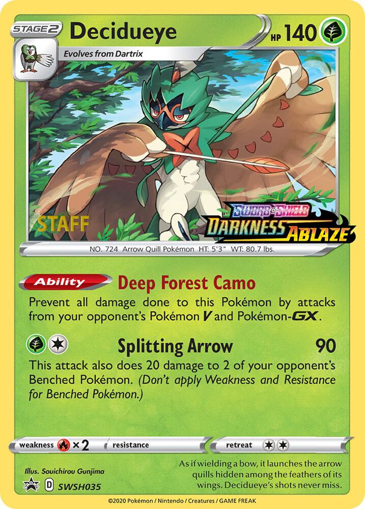 Decidueye - SWSH035 (Prerelease) [Staff] card image