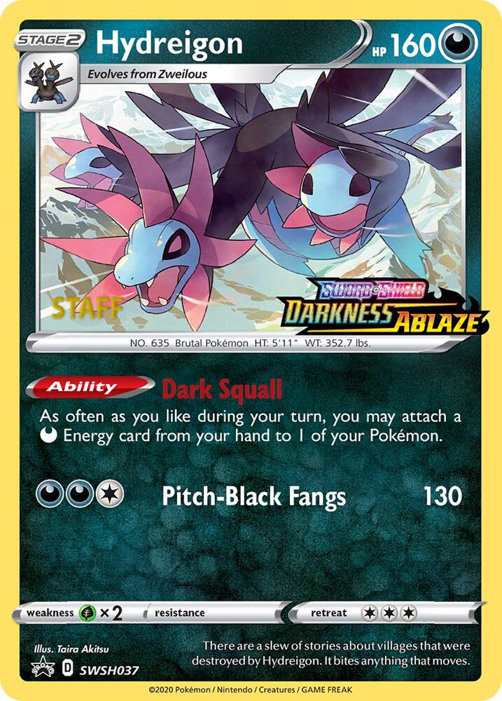 Hydreigon - SWSH037 (Prerelease) [Staff] card image