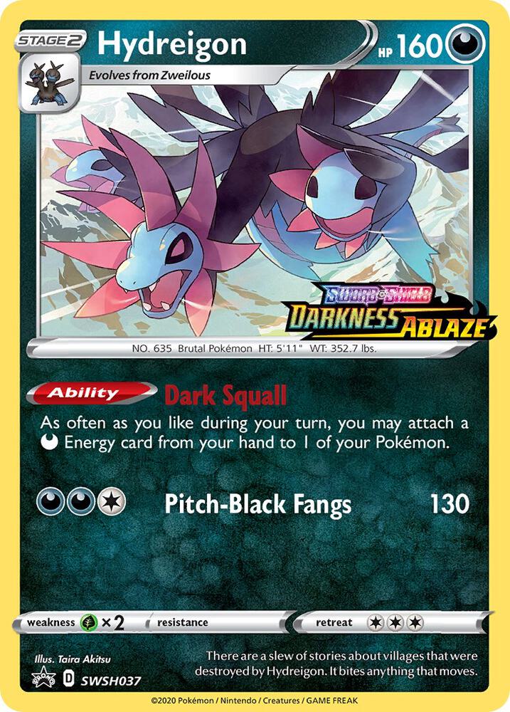 Hydreigon - SWSH037 (Prerelease) card image