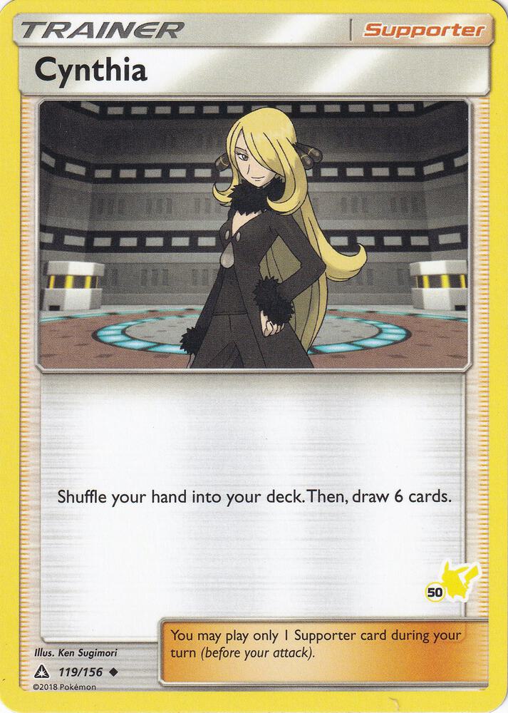 Cynthia - 119/156 (#50 Pikachu Stamped) card image