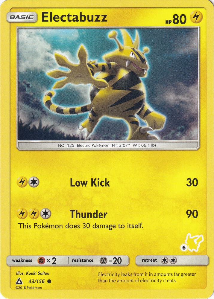 Electabuzz - 43/156 (#6 Pikachu Stamped) card image