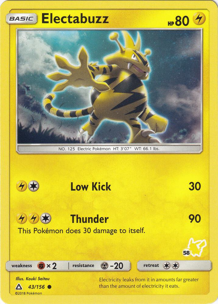 Electabuzz - 43/156 (#58 Pikachu Stamped) card image