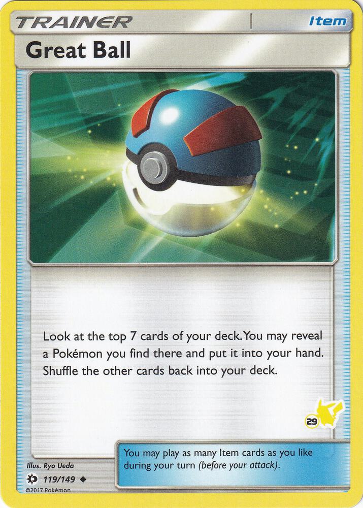 Great Ball - 119/149 (#29 Pikachu Stamped) card image