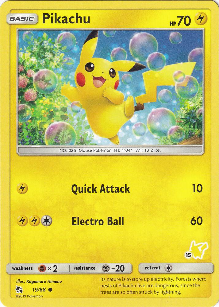 Pikachu - 19/68 (#15 Pikachu Stamped) card image