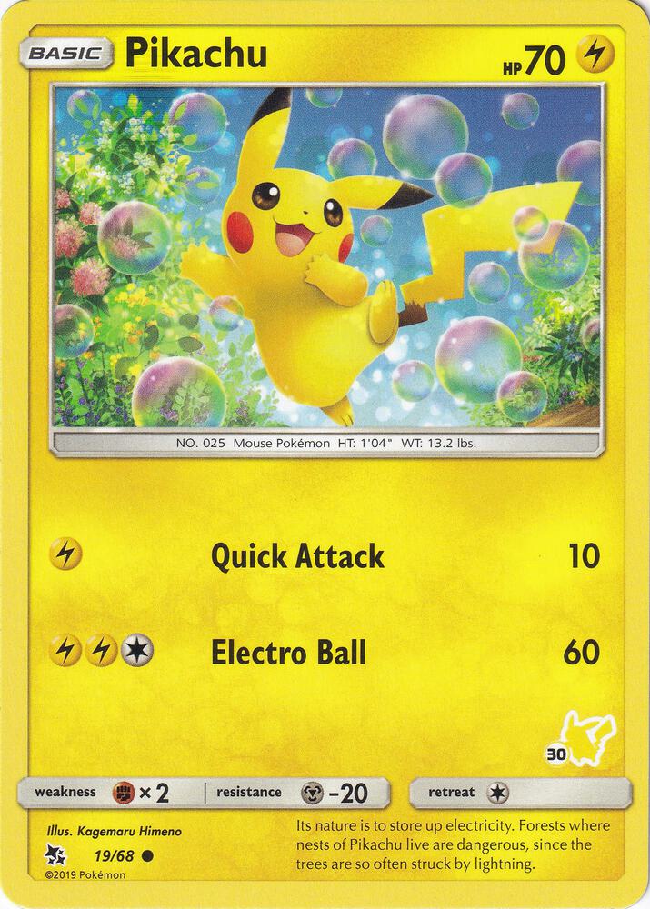 Pikachu - 19/68 (#30 Pikachu Stamped) card image