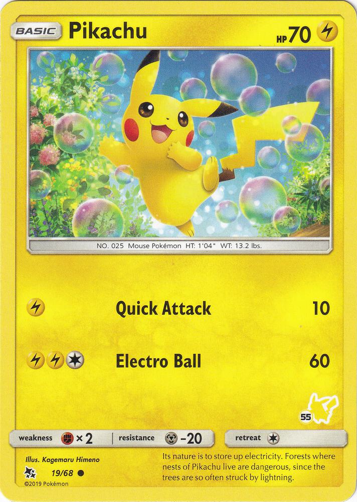 Pikachu - 19/68 (#55 Pikachu Stamped) card image