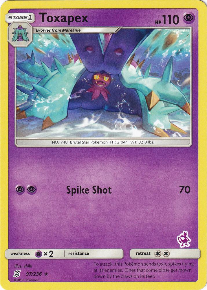 Toxapex - 97/236 (Mewtwo Stamped) card image
