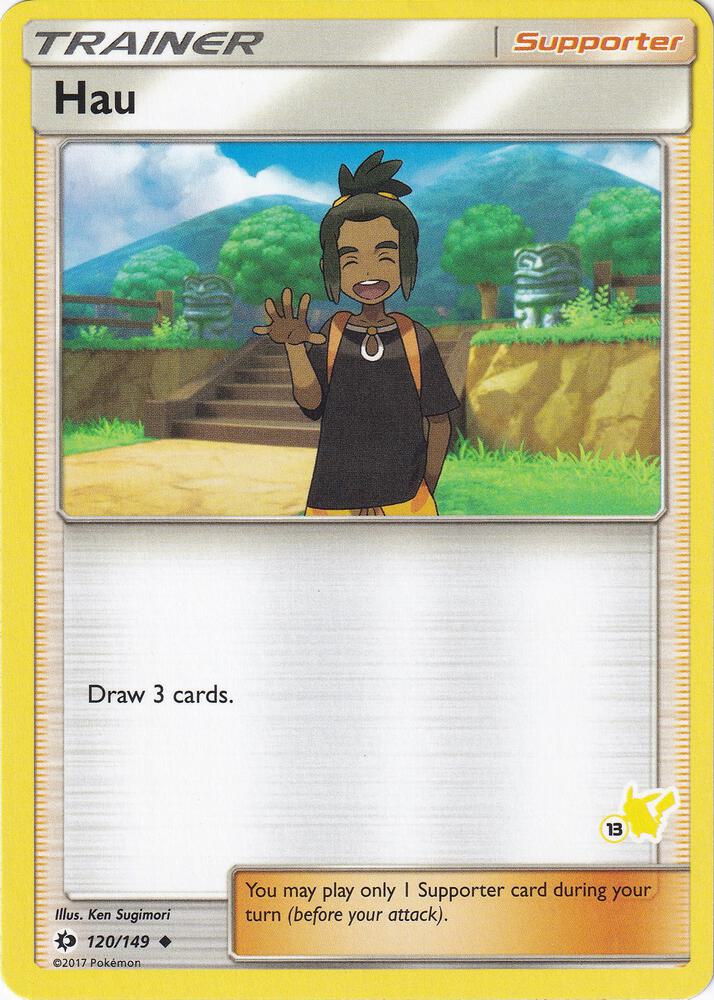 Hau - 120/149 (#13 Pikachu Stamped) card image