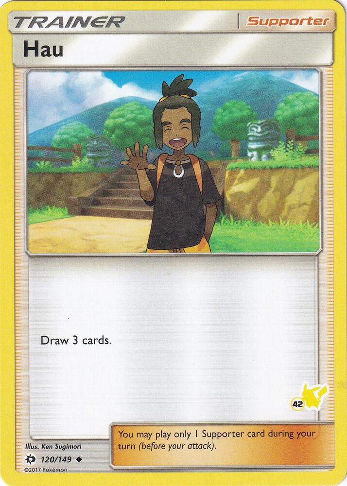 Hau - 120/149 (#42 Pikachu Stamped) card image