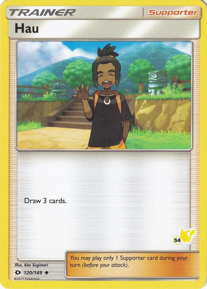 Hau - 120/149 (#54 Pikachu Stamped) card image