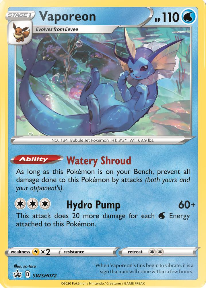 Vaporeon - SWSH072 card image