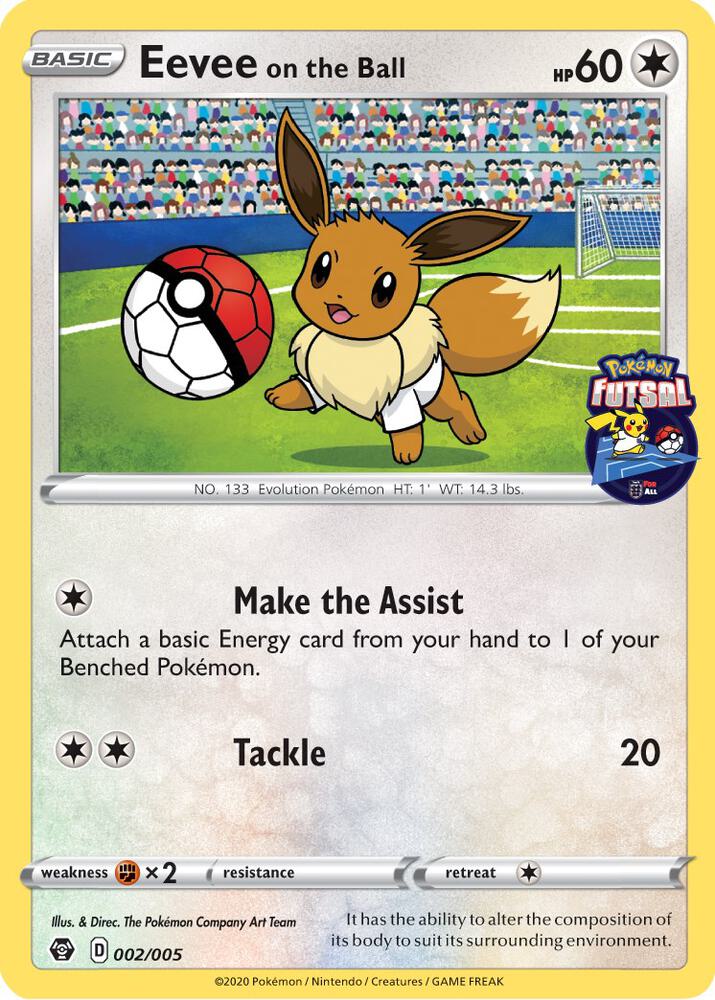 Eevee on the Ball - 002/005 (Pokemon Futsal) card image