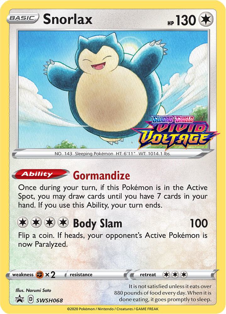 Snorlax - SWSH068 (Prerelease) card image