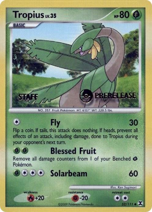 Tropius - 52/111 (Prerelease) [Staff] card image