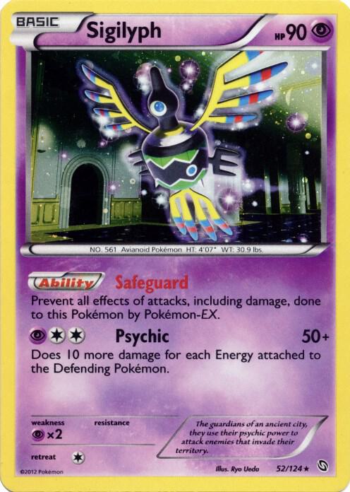 Sigilyph - 52/124 (Cosmos Holo) card image