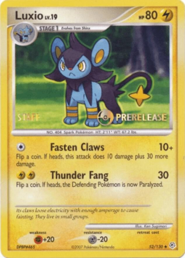 Luxio - 52/130 (Prerelease) [Staff] card image