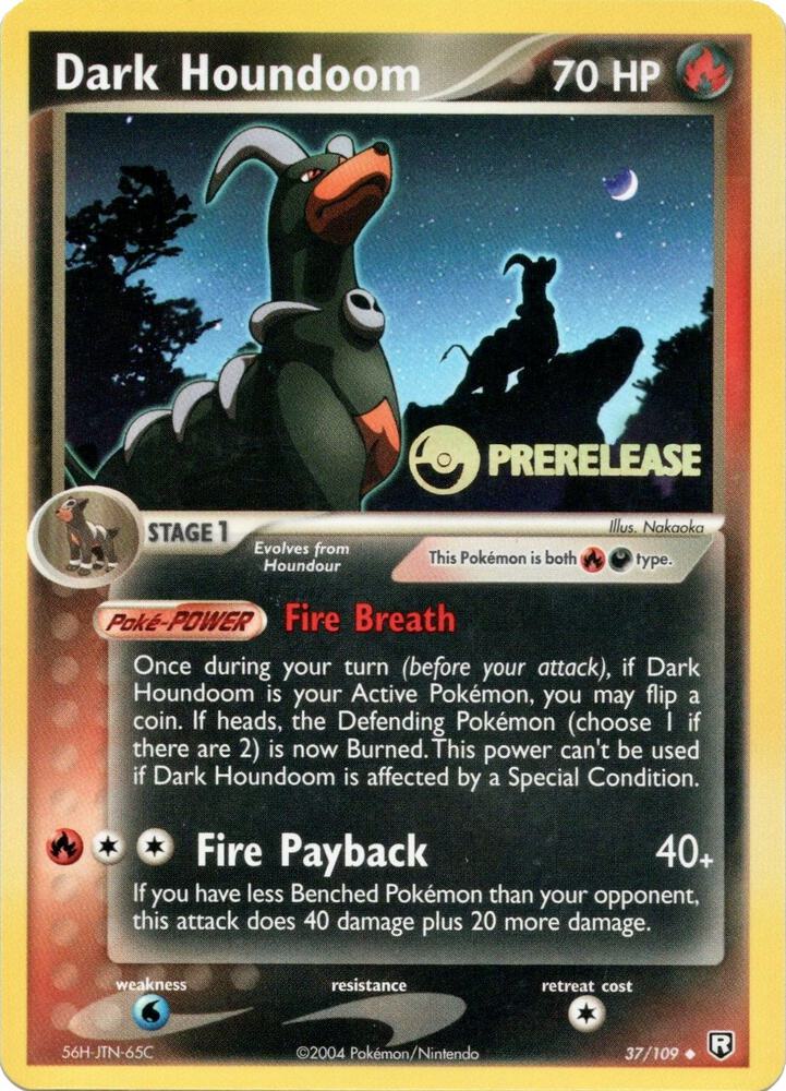 Dark Houndoom - 37/109 (Prerelease) card image