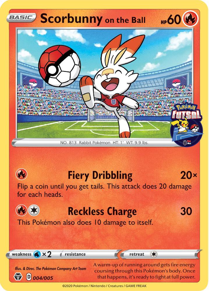 Scorbunny on the Ball - 004/005 (Pokemon Futsal) card image