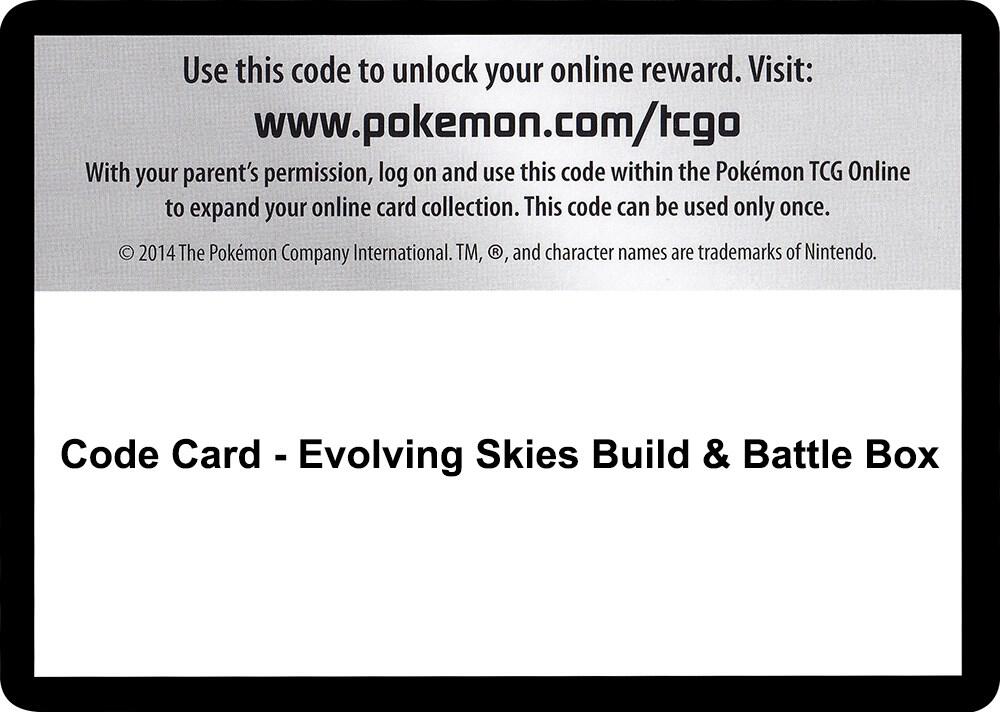 Code Card - Evolving Skies Build & Battle Box card image