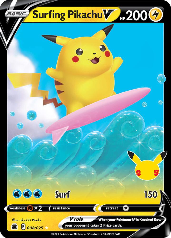 Surfing Pikachu V card image