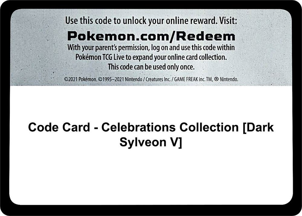 Code Card - Celebrations Collection [Dark Sylveon V] card image