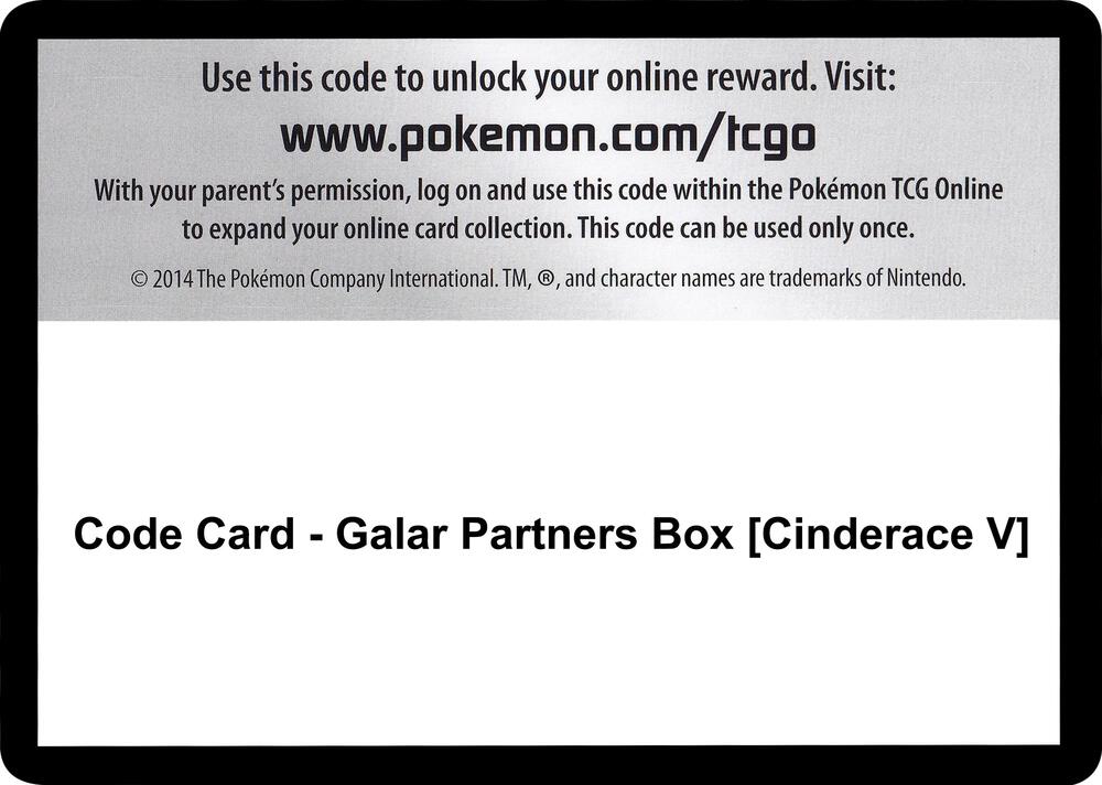 Code Card - Galar Partners Box [Cinderace V] card image