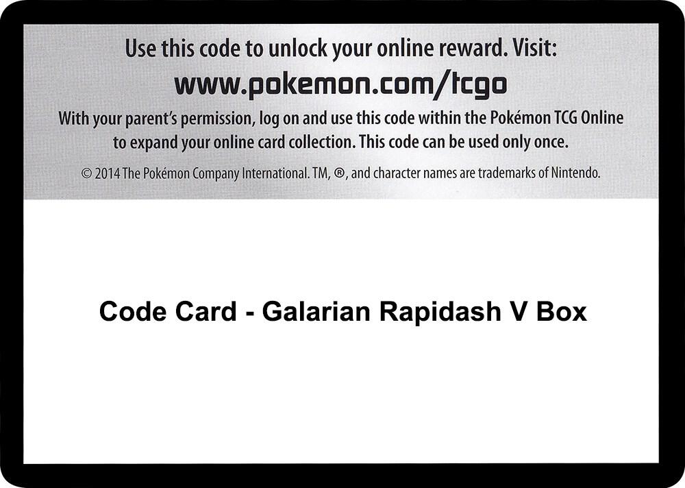 Code Card - Galarian Rapidash V Box card image