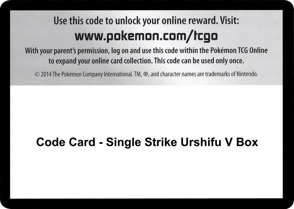 Code Card - Single Strike Urshifu V Box card image