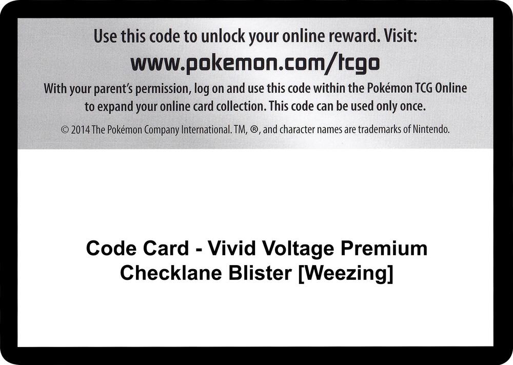 Code Card - Vivid Voltage Premium Checklane Blister [Weezing] card image