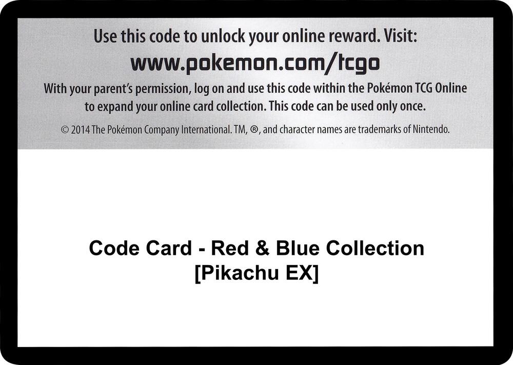 Code Card - Red & Blue Collection [Pikachu EX] card image