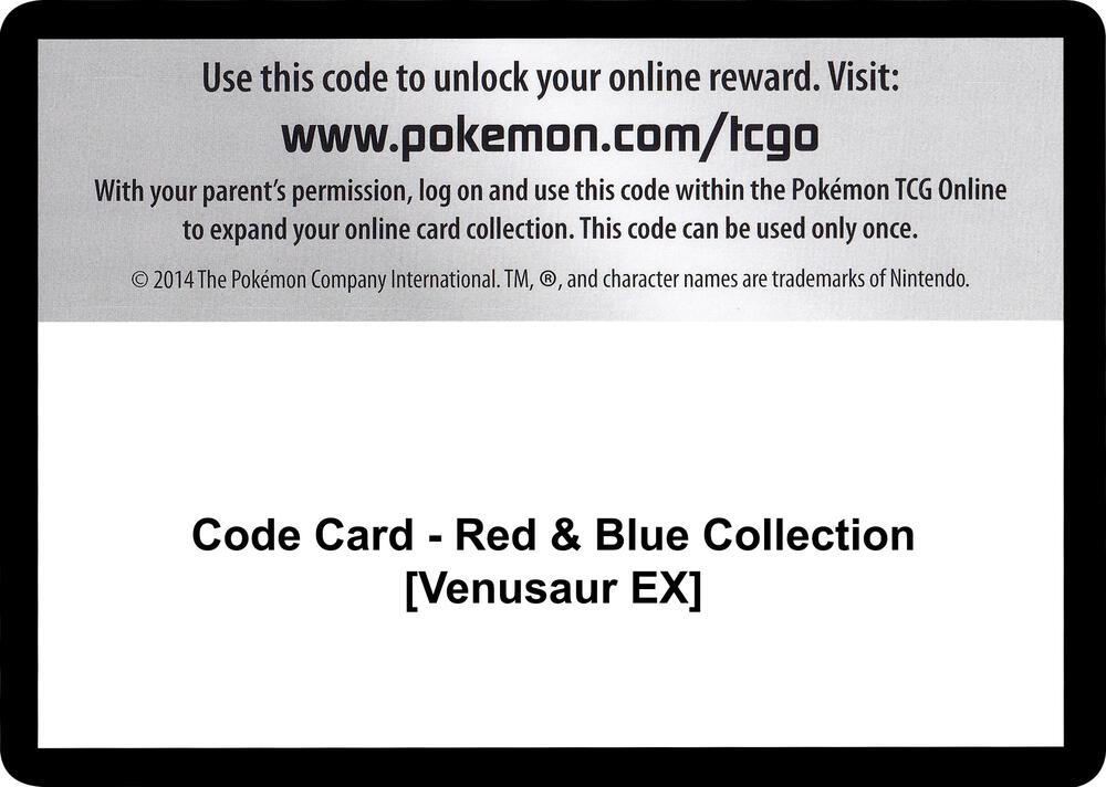 Code Card - Red & Blue Collection [Venusaur EX] card image
