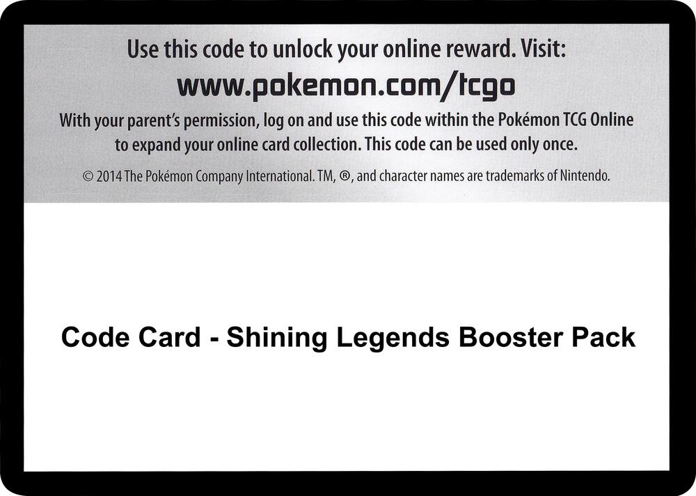 Code Card - Shining Legends Booster Pack card image