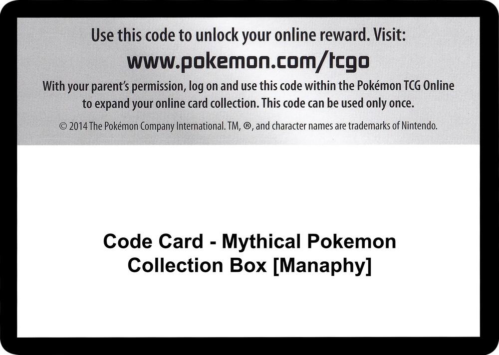 Code Card - Mythical Pokemon Collection Box [Manaphy] card image