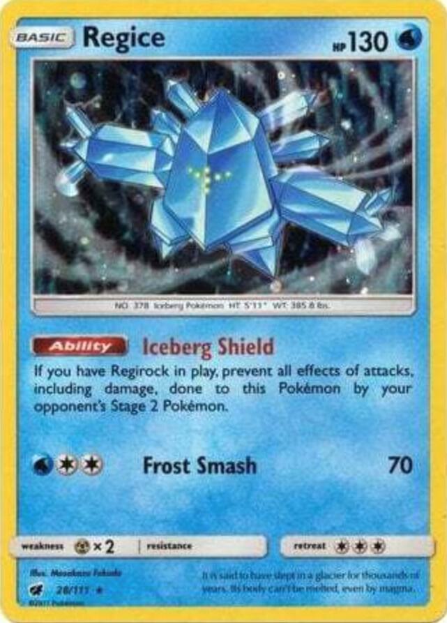 Regice - 28/111 (Cosmos Holo) card image