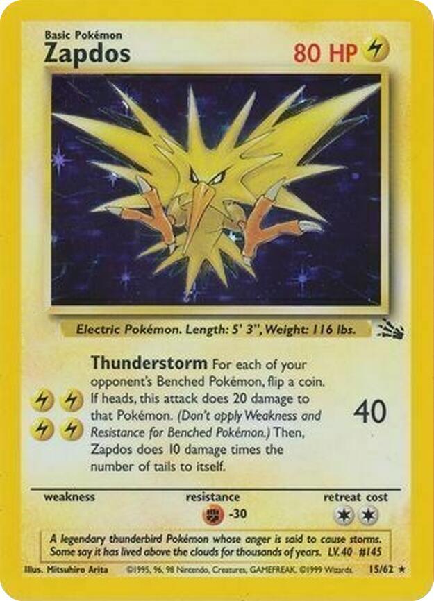 Zapdos - 15/62 (Cosmos Holo) card image