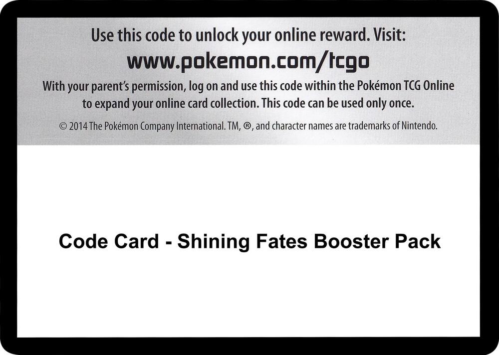 Code Card - Shining Fates Booster Pack card image