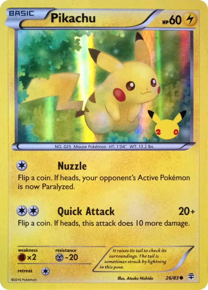 Pikachu - 26/83 (20th Anniversary) card image