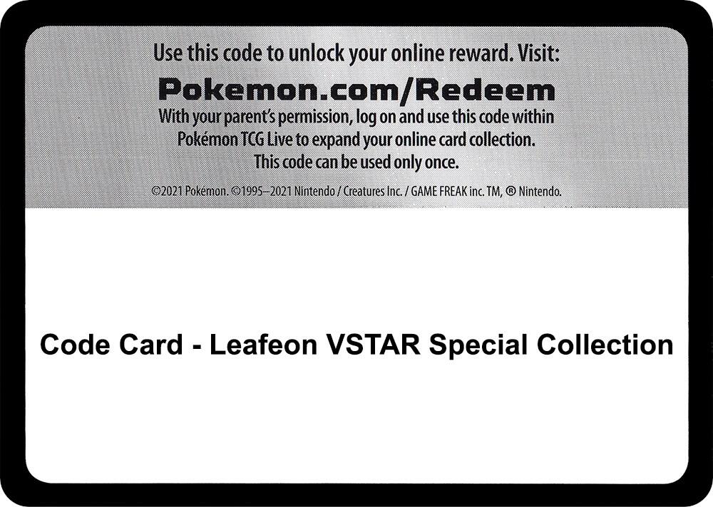 Code Card - Leafeon VSTAR Special Collection card image