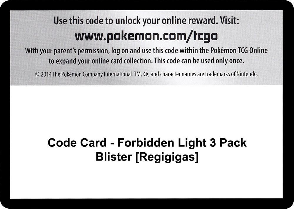 Code Card - Forbidden Light 3 Pack Blister [Regigigas] card image
