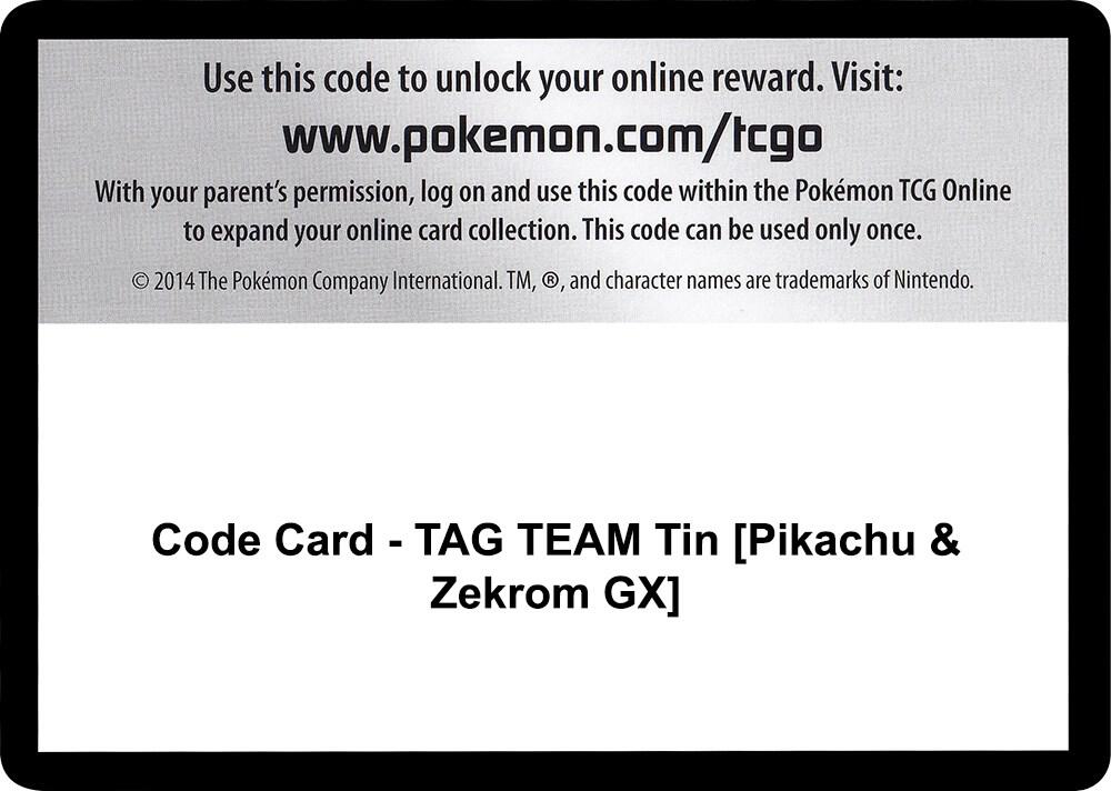 Code Card - TAG TEAM Tin [Pikachu & Zekrom GX] card image