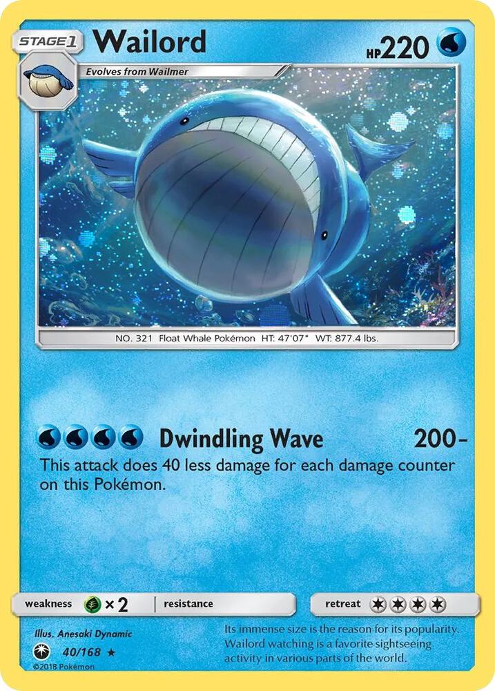 Wailord - 40/168 (Cosmos Holo) card image