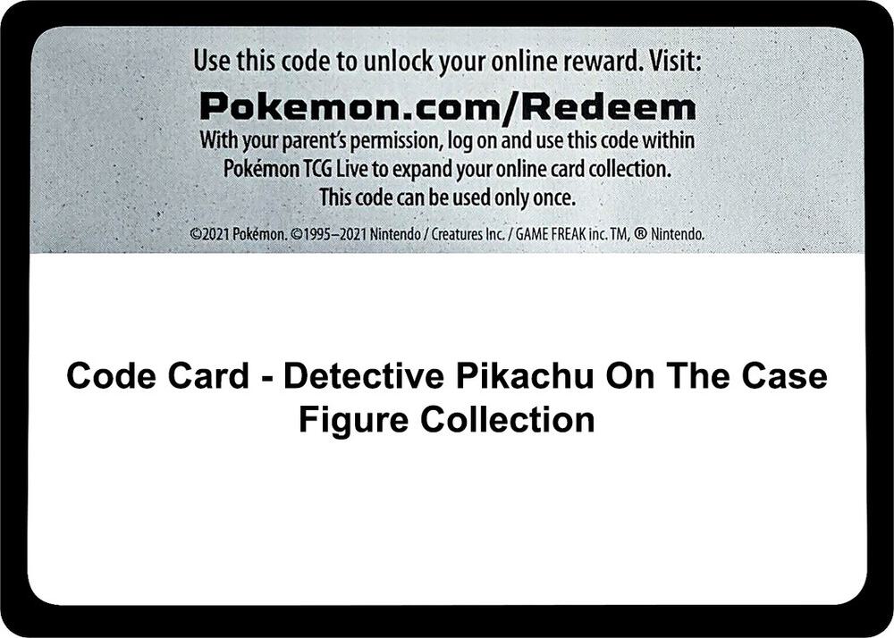 Code Card - Detective Pikachu On The Case Figure Collection card image