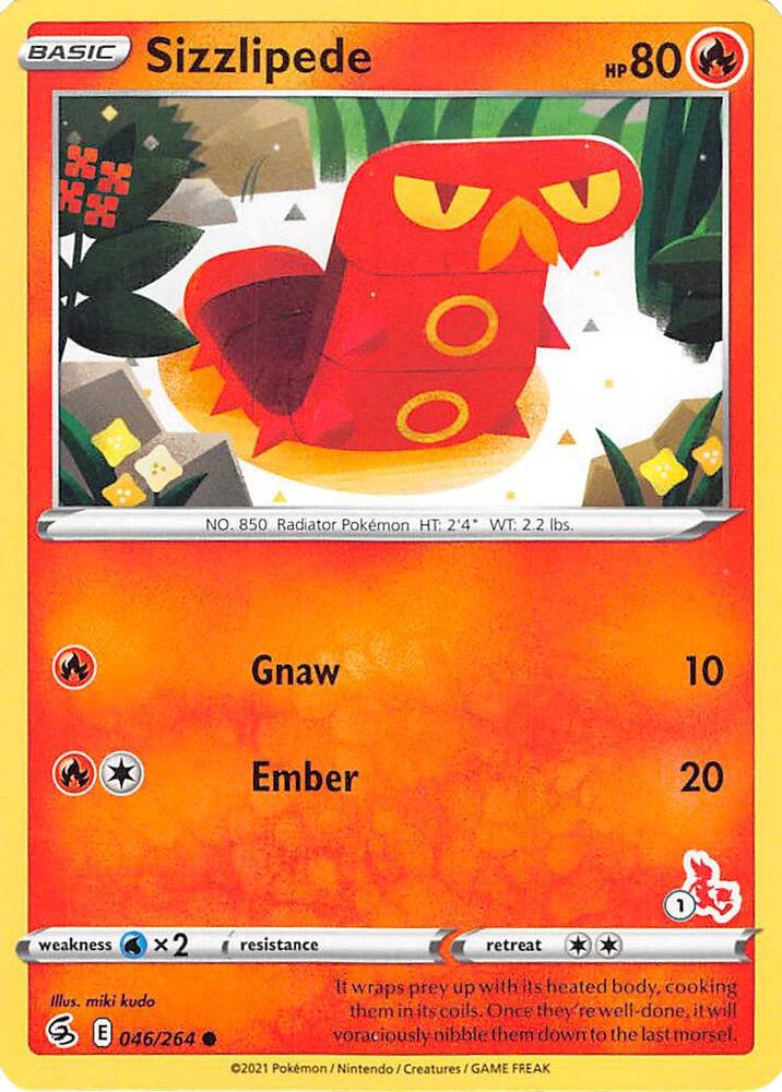 Sizzlipede - 046/264 (#1 Cinderace Stamped) card image