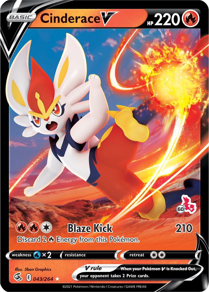 Cinderace V - 043/264 (#60 Cinderace Stamped) card image