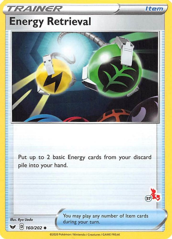 Energy Retrieval - 160/202 (#37 Cinderace Stamped) card image