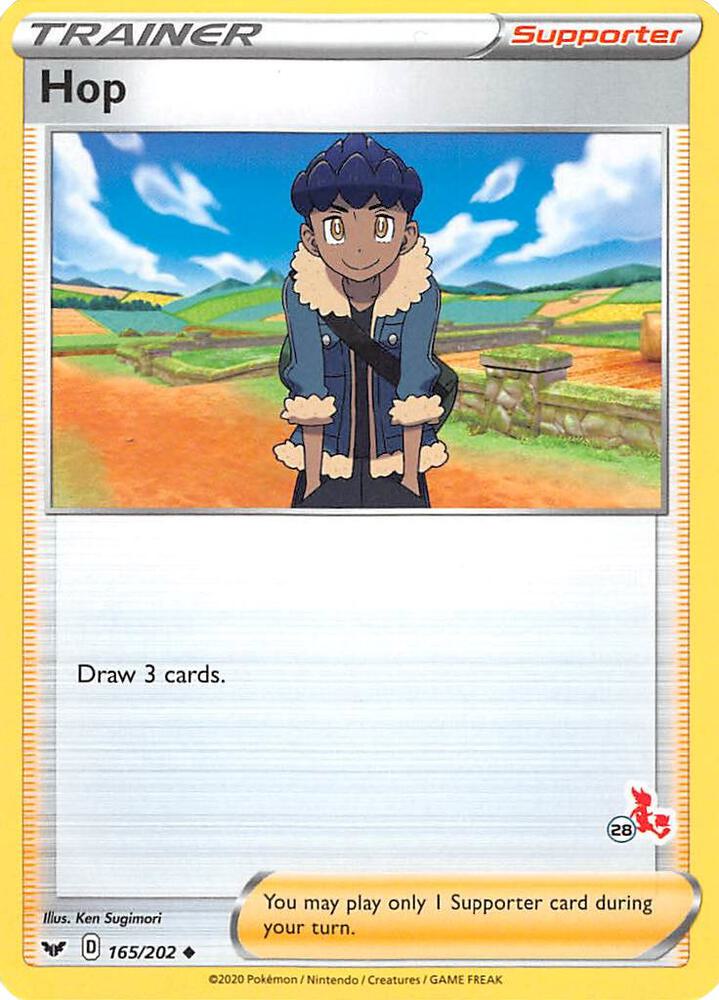 Hop - 165/202 (#28 Cinderace Stamped) card image