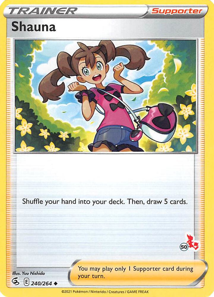 Shauna - 240/264 (#50 Cinderace Stamped) card image